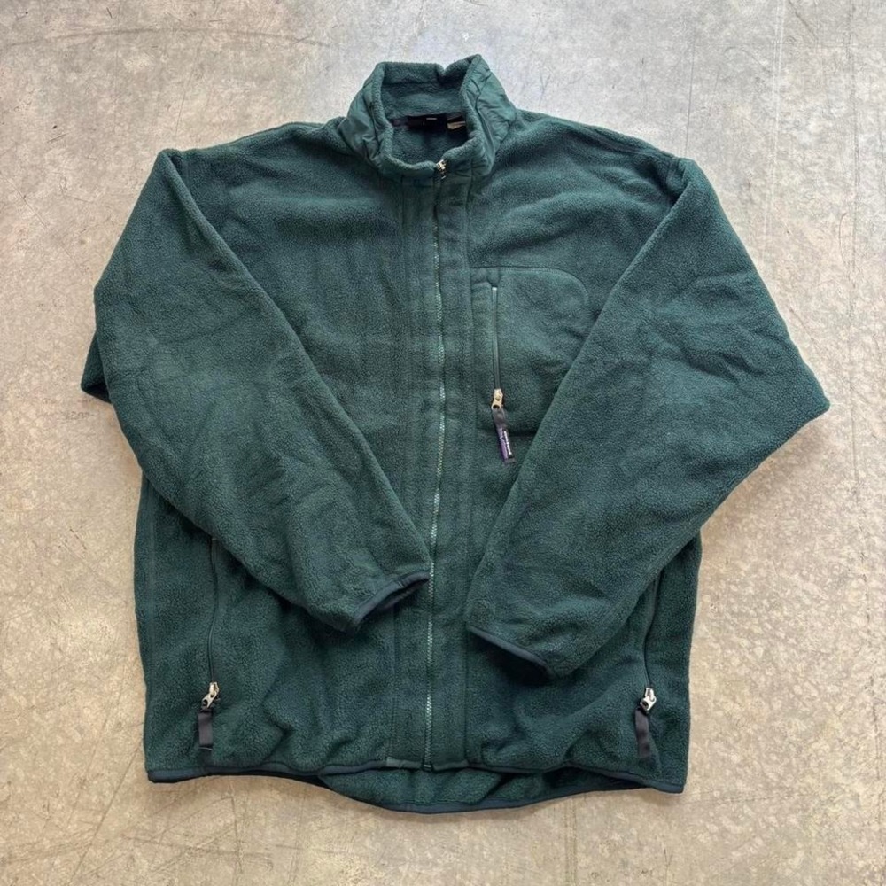 Vintage 90's Green Patagonia Synchilla Full Zip Fleece Made in USA XXL